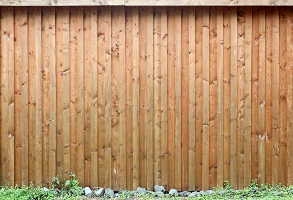 Clean wood privacy fence