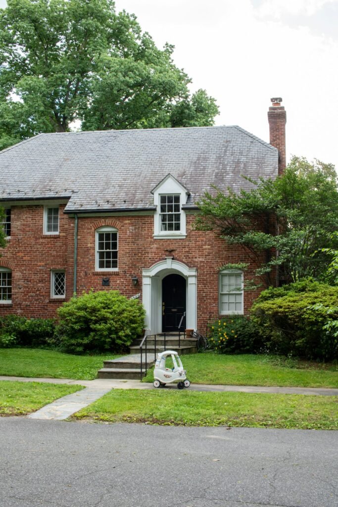 Brick home exterior after house washing