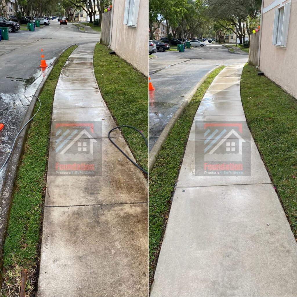 Before and after driveway by Foundation Pressure & Soft Wash